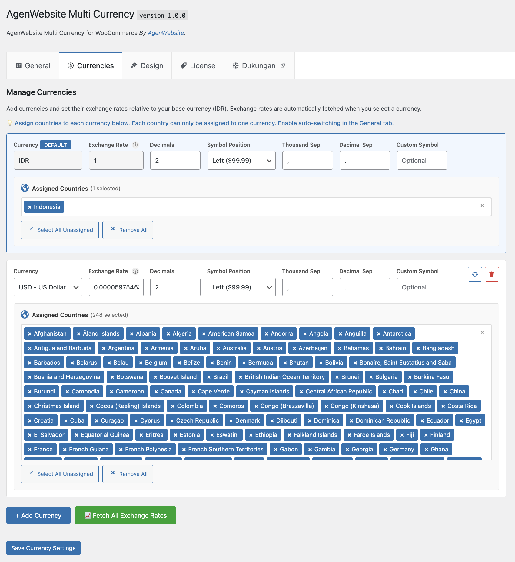 Exchange Fee & Markup