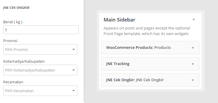 WooCommerce JNE Shipping