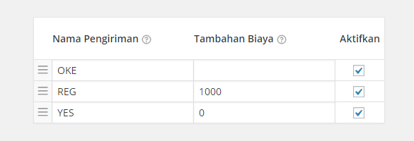 custom layanan & biaya packing