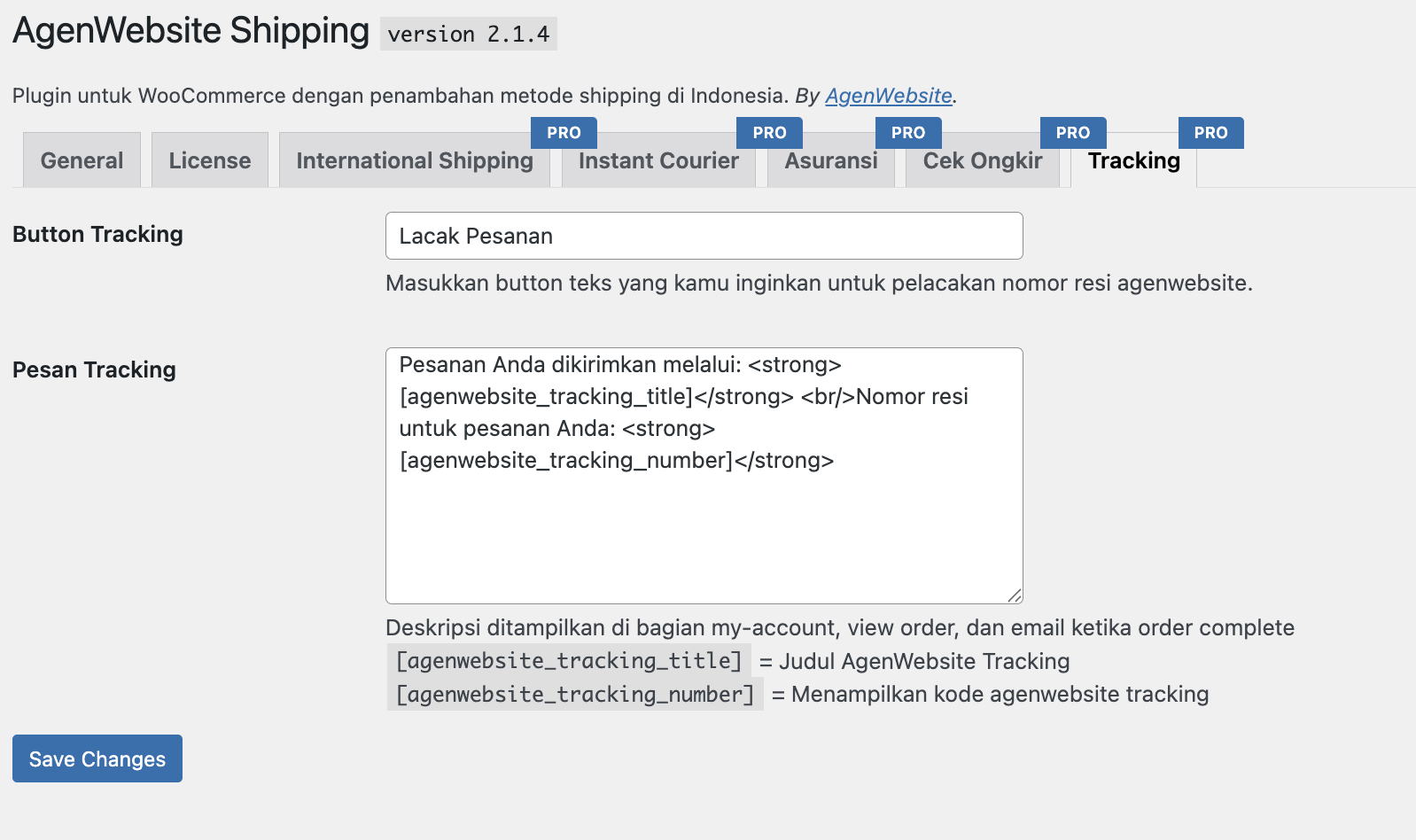 Tracking Tab